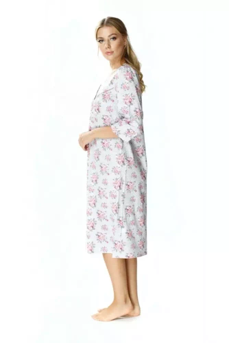 86306 Ingrid koszula nocna rozpinana Mewa kwiaty