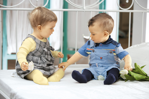 Rajstopy W18.00 Babies bawełniane gładkie - cherry