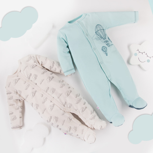 Balloons Eevi Pajac ze stópkami - beż druk