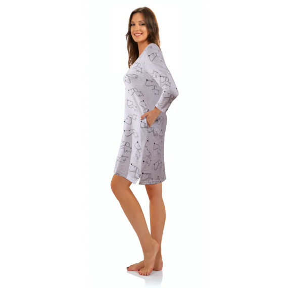 2425/15 Koszula nocna rękaw 3/4 Sesto Senso jasny melanż