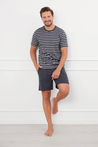Bert Piżama Męska Italian Fashion - grafitowy