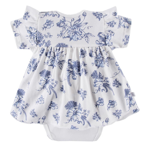 Botanic Eevi Sukienko-body, krótki rękaw - biały druk