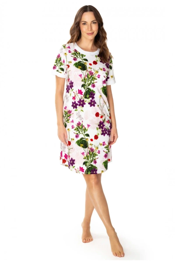 86669 Nataly Koszula nocna Mewa druk kwiaty