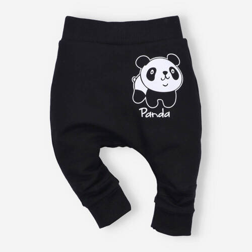 Panda Spodnie dresowe z bawełny organicznej Nini czarny