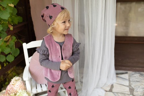 Tres Bien Pinokio Czapka - róż ciemny druk