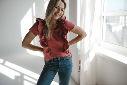 Milky Waves Milk&Love Bluzka do karmienia z krótkim rękawem dusty cedar