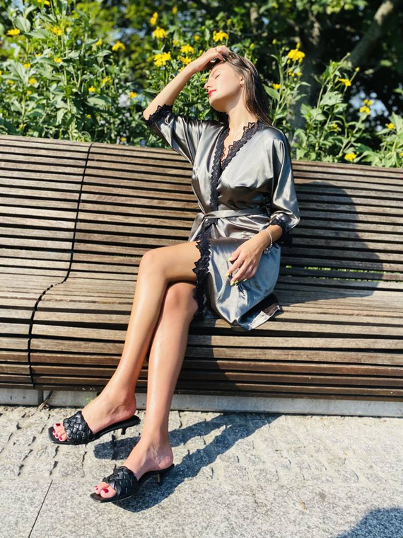 929 Kleoree Szlafrok damski De Lafense - szary