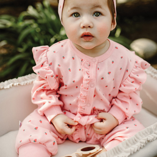 Pajac bez stópek Strawberry & Love Eevi- róż