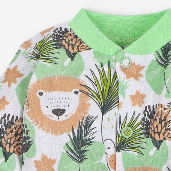 ABN-3788/LEW Lion Kaftanik niemowlęcy z bawełny organicznej Nini zielony