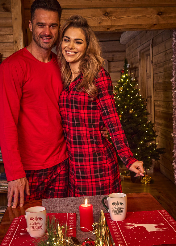 104/409 Kaya Koszula rozpinana Cornette czerwony