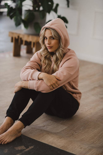 Motherhood Milk&Love bluza do karmienia oversize pudrowy róż