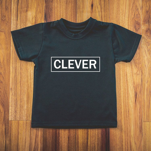 Koszulka dziecięca krótki rękaw "Clever" Moocha biały