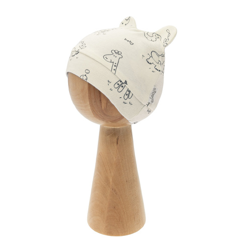 4800 02 Komplet wyprawkowy 4-częściowy nadruk "Animals" Nicol - ecru