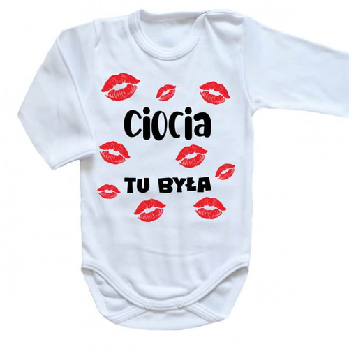 "WUJEK tu był" Moocha body długi rękaw biały