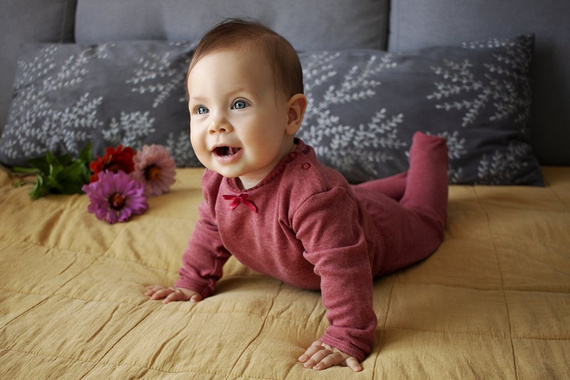 "ROSES B" Makoma Body baby z długim rękawem bordowy