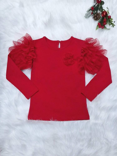 Carmen Bambarillo Bluzka dziecięca krótki rękaw czerwony