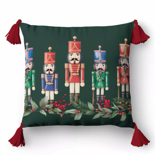 5378 A Poszewka świąteczna dekoracyjna Christmas Deco Detexpol dziadek do orzechów Nutcracker - zamek błyskawiczny