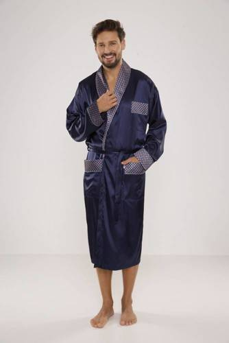 940 Satyna szlafrok męski Forex - granat