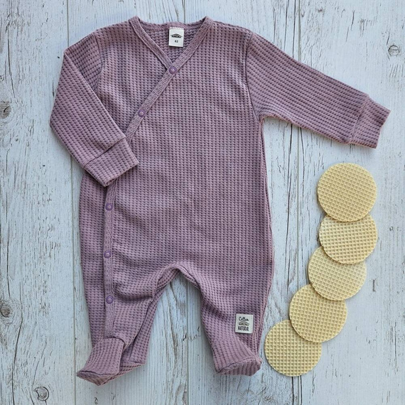 "Natural Waffel" Makoma Pajacyk niemowlęcy pink