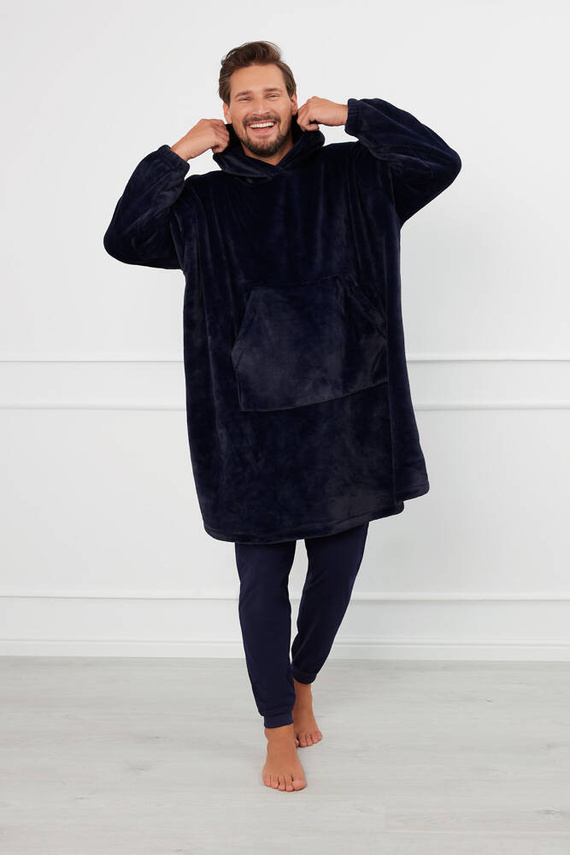 Forio Kocobluza z kapturem unisex Italian Fashion - granatowy