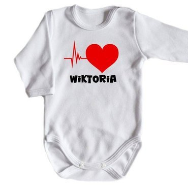 Body długi rękaw "Puls serca" Moocha biały