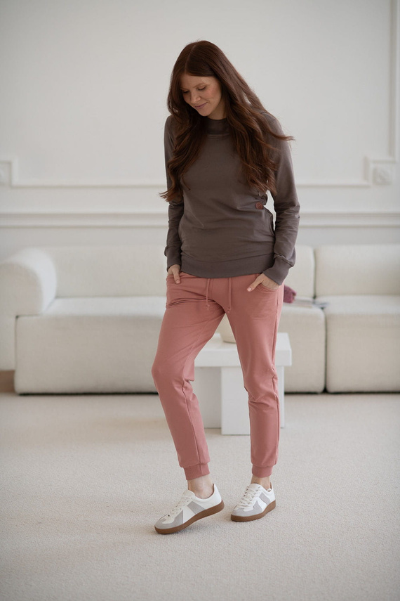 Spodnie Milk&Love dresowe ciążowe herbal rose