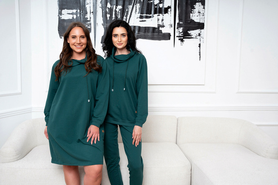 Malmo tunika damska długi rękaw Italian Fashion - zielony