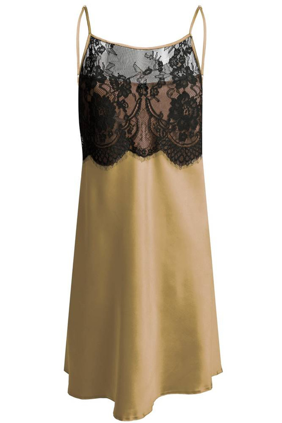 Janice Halka satynowa koszulka damska DKaren - jasny brąz