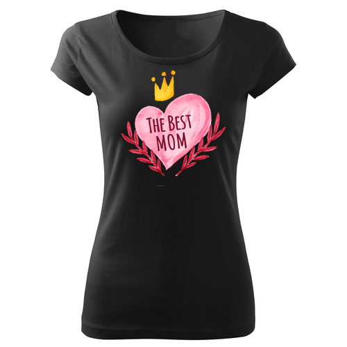 "The best mom" koszulka damska Dzień Mamy Moocha czarny