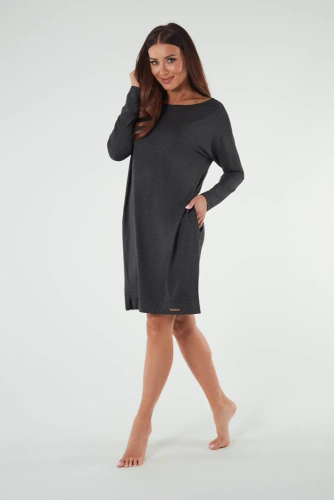 Akord tunika damska długi rękaw Italian Fashion - ciemny melanż