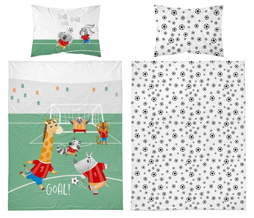 4789 B Zwierzęta piłka Pościel bawełniana Detexpol  - czerwony