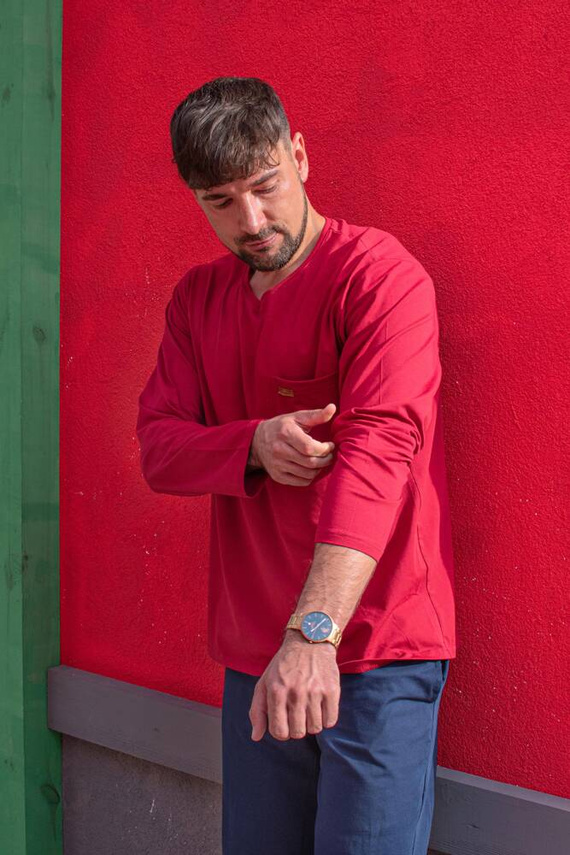 683 Kevin Piżama Męska Forex - bordo- granat