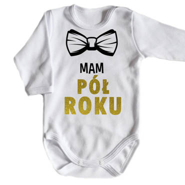 "MAM PÓŁ ROKU" Moocha Body długi rękaw biały