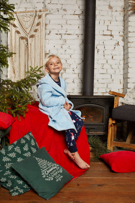 Misti Italian Fashion Szlafrok dziewczęcy - niebieski