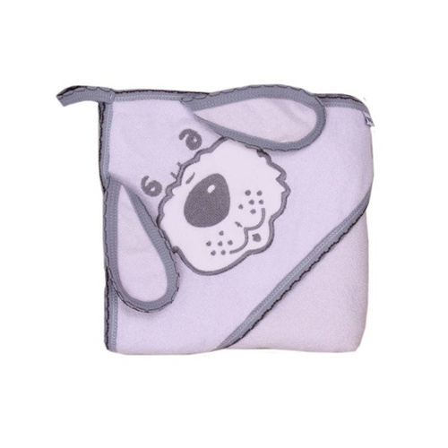 Niemowlęce okrycie kąpielowe "Piesek" Terjan - biały