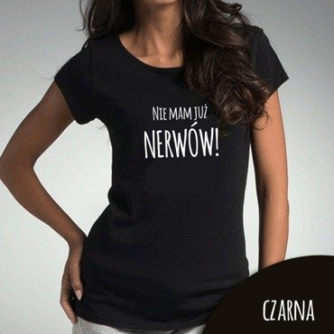Bluzka damska  "Nie mam już nerwów" Moocha czarny
