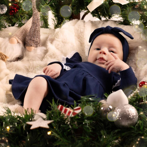 Sukienko-body + opaska 163170 "Magia Świąt" Nicol - granatowy