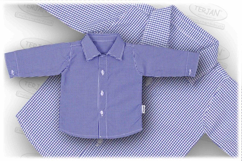 Koszula wizytowa długi rękaw Terjan niebieska krata