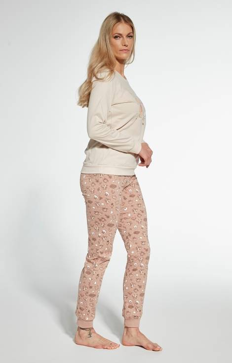 Cornette 671/344 Evening Piżama damska - beżowy mocca