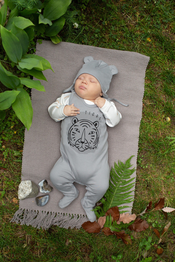 Le Tigre Pinokio Śpiochy niemowlęce - szary