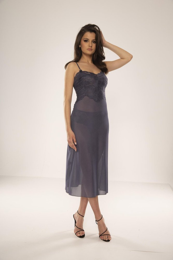 469 Alison Koszula nocna na ramiączkach Forex - szary