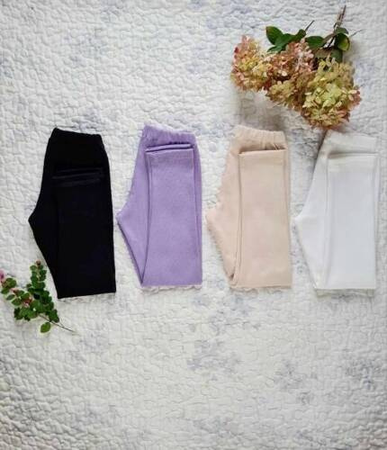 3111P Legginsy prążek Marija - beżowy