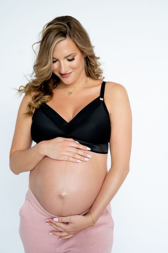 LoveMe Black usztywniany biustonosz do karmienia Momtobe czarny 