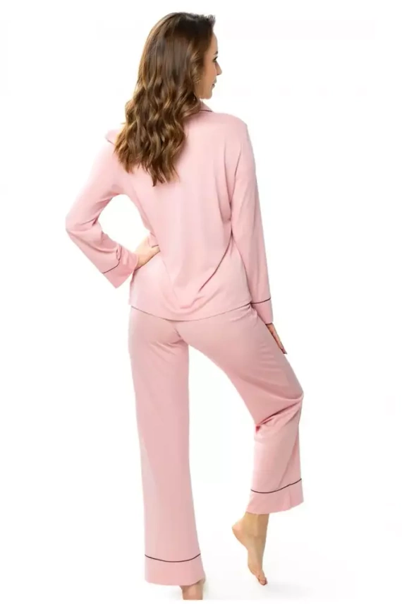 86562 Elitte Piżama damska rozpinana Mewa ciemny różowy