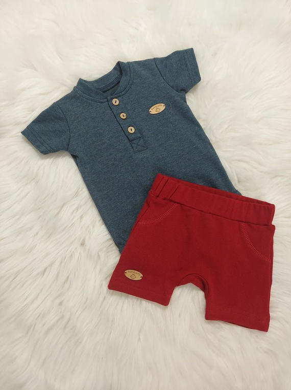 Mieszko Bambarillo Body z krótkim rękawem polo granatowy