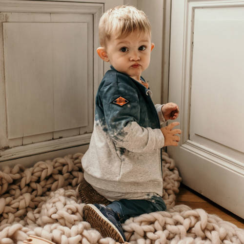 Jump Eevi Bluza rozpinana dla chłopca - szary/niebieski