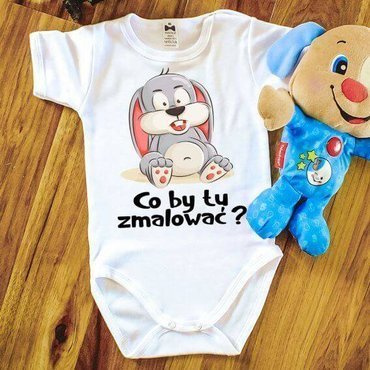 "Wielkanoc – Co by tu zmalować?" Moocha body krótki rękaw biały