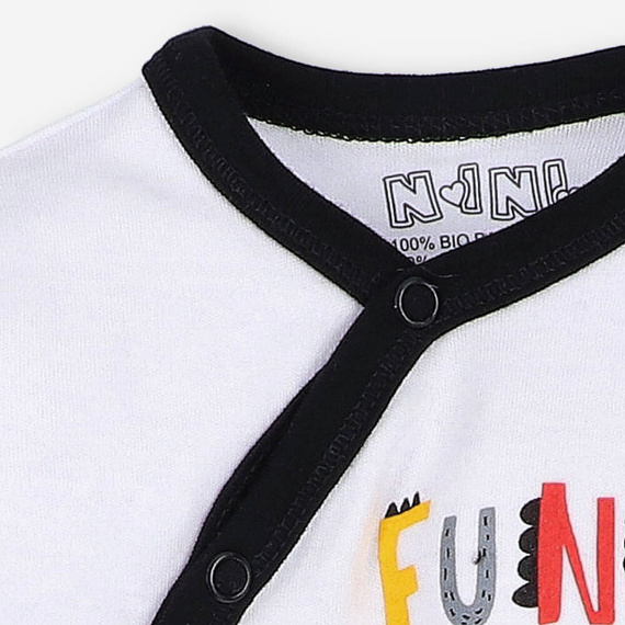 Alfabet Body kopertowe z bawełny organicznej Nini biały