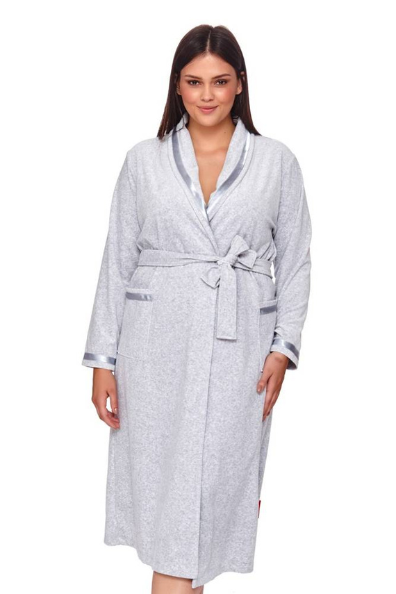Szlafrok damski Doctor Nap SWO.1078- grey melange