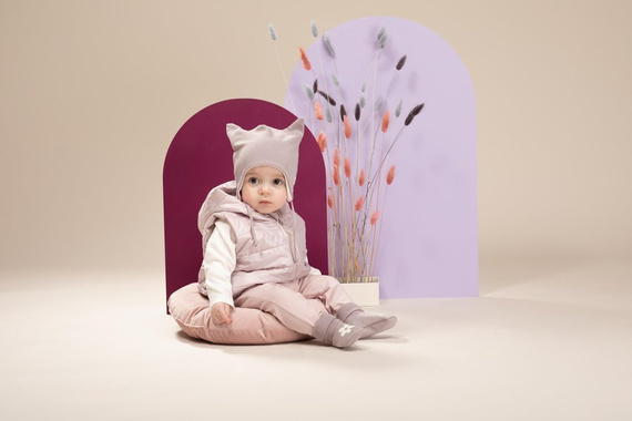 Happiness Pinokio Wiązana Czapka niemowlęca - szary